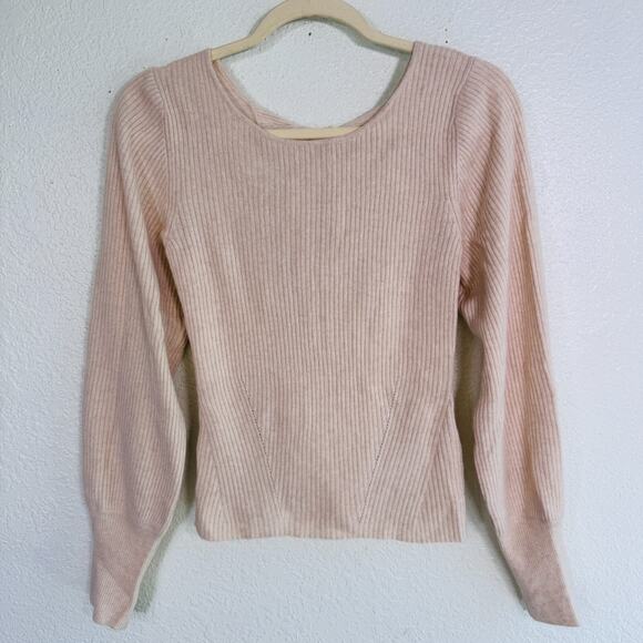 Reform Cashmere Sweater Womens Large Alber Open Back Ribbed Pullover Cozy Chic L - Picture 1 of 11